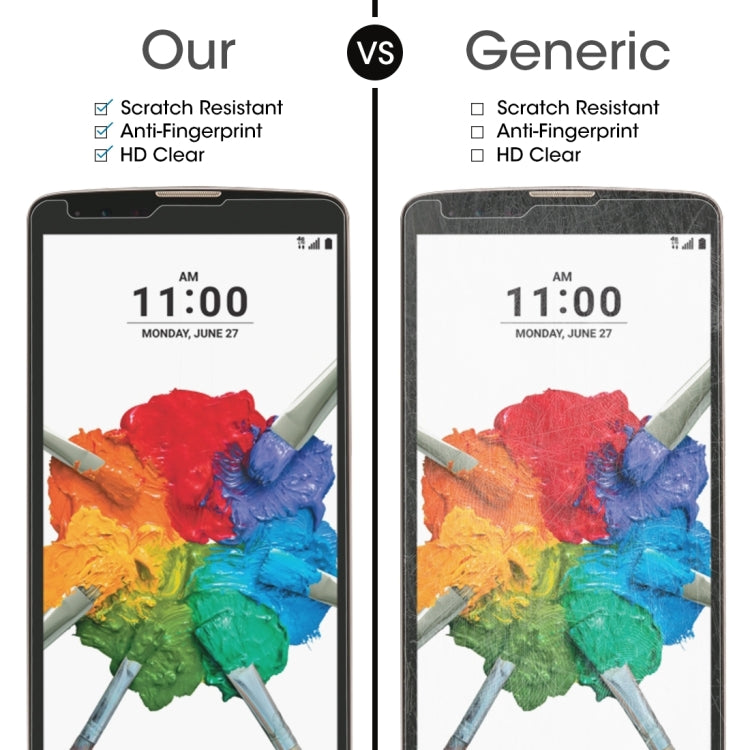 100 PCS 0.26mm 9H 2.5D Tempered Glass Film for LG Stylo 2 Plus / K550