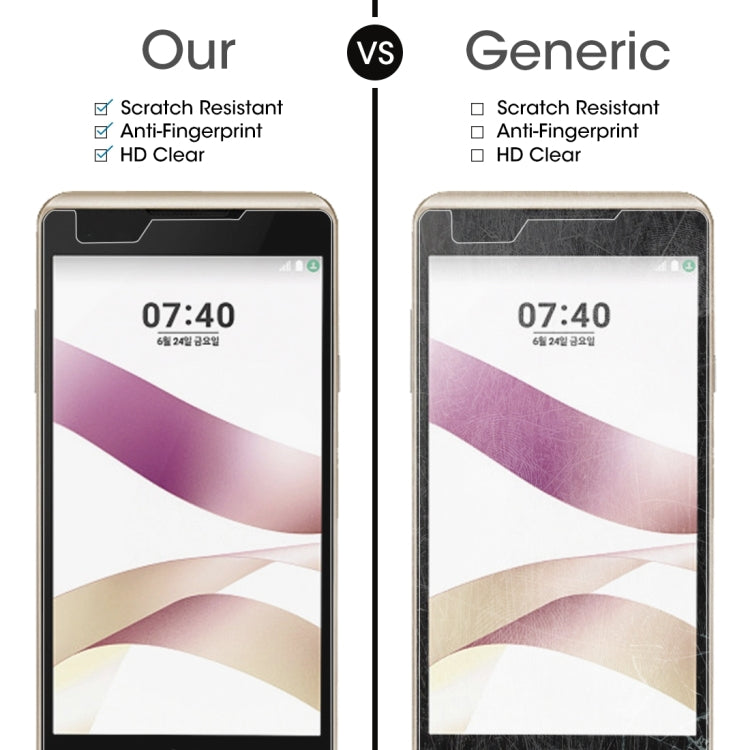 100 PCS 0.26mm 9H 2.5D Tempered Glass Film for LG X Skin