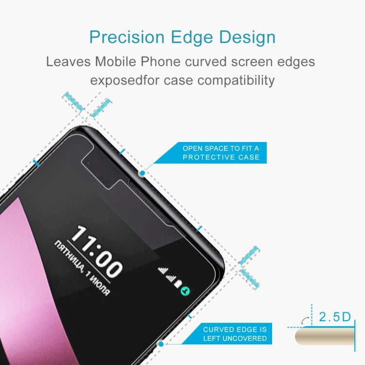 100 PCS 0.26mm 9H 2.5D Tempered Glass Film for LG X Style