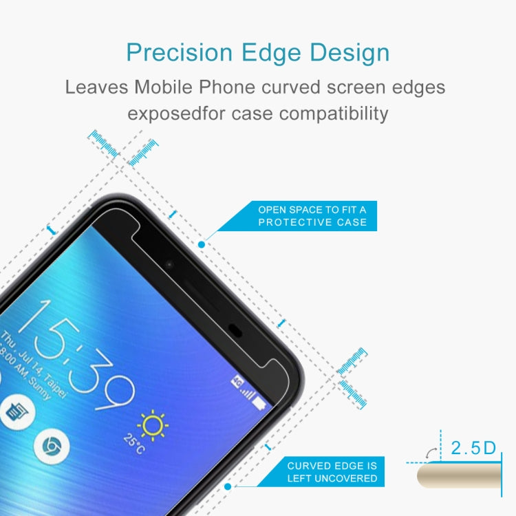 2 PCS 0.26mm 9H 2.5D Tempered Glass Film for Asus ZenFone 3 Max ZC553KL
