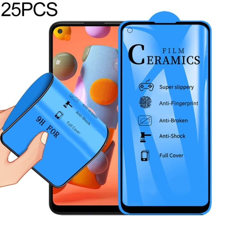25 PCS For Samsung Galaxy A11 / M11 / Motorola Moto G8 2.5D Full Glue Full Cover Ceramics Film