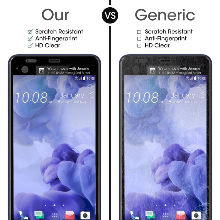 For HTC U Ultra 0.3mm 9H Surface Hardness 2.5D Curved Silk-screen Full Screen Tempered Glass Screen Protector