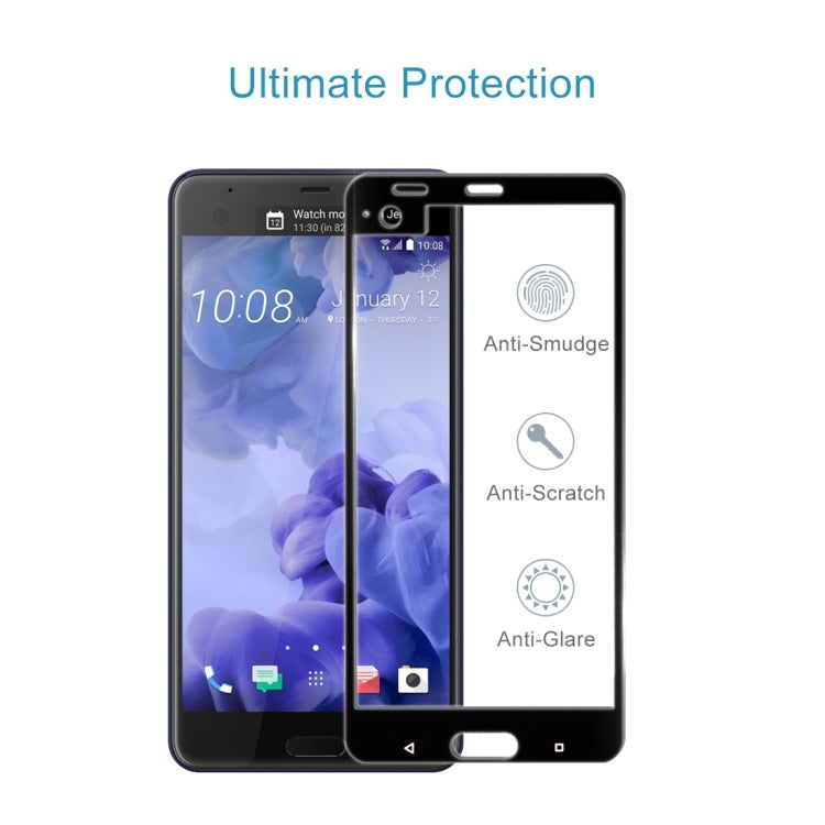 For HTC U Ultra 0.3mm 9H Surface Hardness 2.5D Curved Silk-screen Full Screen Tempered Glass Screen Protector