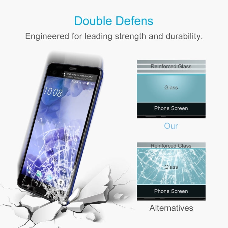 For HTC U Ultra 0.3mm 9H Surface Hardness 2.5D Curved Silk-screen Full Screen Tempered Glass Screen Protector