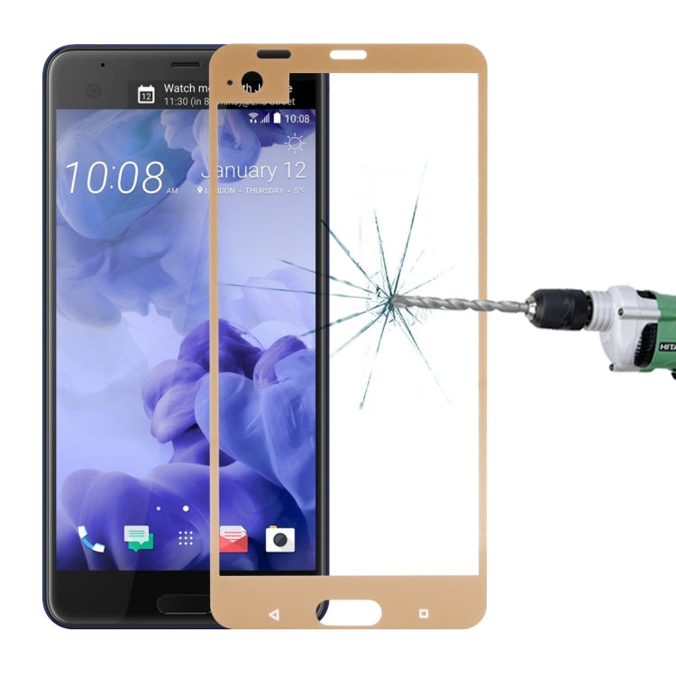 For HTC U Ultra 0.3mm 9H Surface Hardness 2.5D Curved Silk-screen Full Screen Tempered Glass Screen Protector