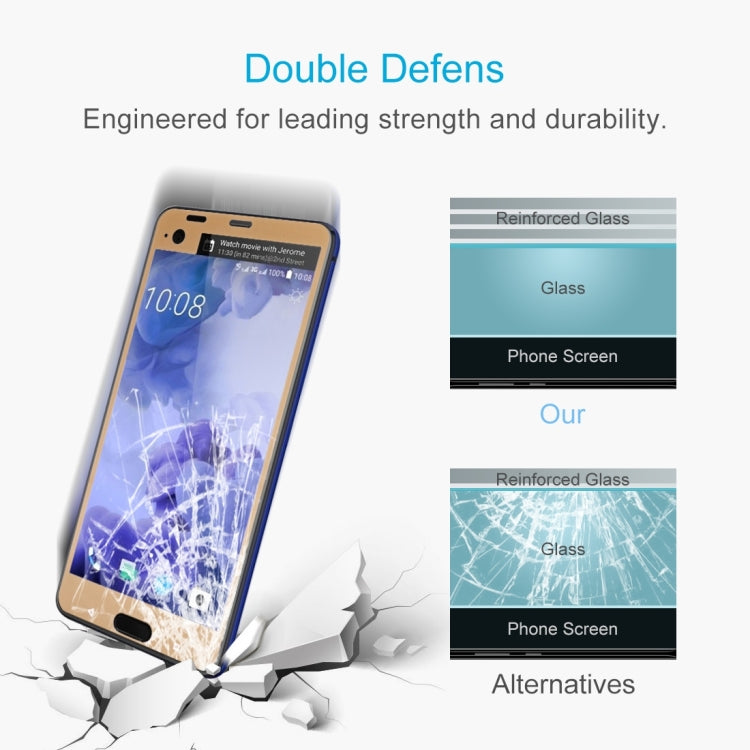 For HTC U Ultra 0.3mm 9H Surface Hardness 2.5D Curved Silk-screen Full Screen Tempered Glass Screen Protector