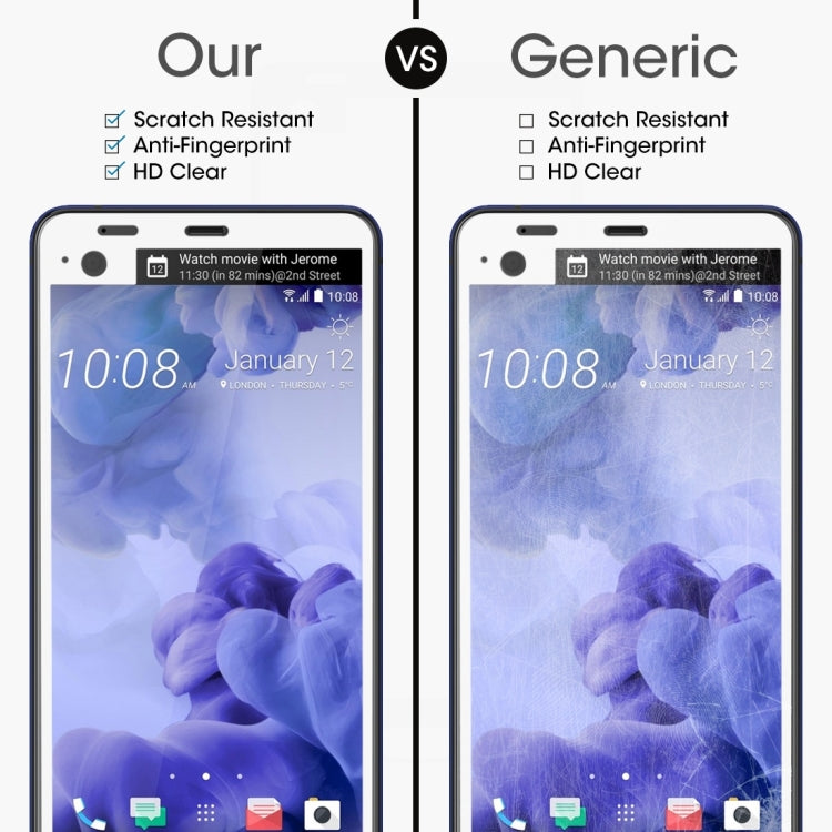 For HTC U Ultra 0.3mm 9H Surface Hardness 2.5D Curved Silk-screen Full Screen Tempered Glass Screen Protector