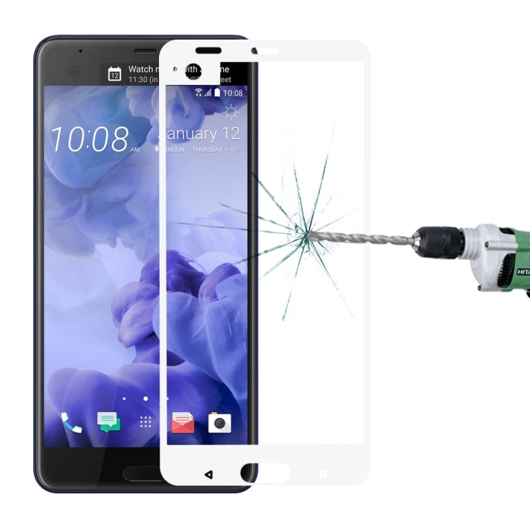 For HTC U Ultra 0.3mm 9H Surface Hardness 2.5D Curved Silk-screen Full Screen Tempered Glass Screen Protector