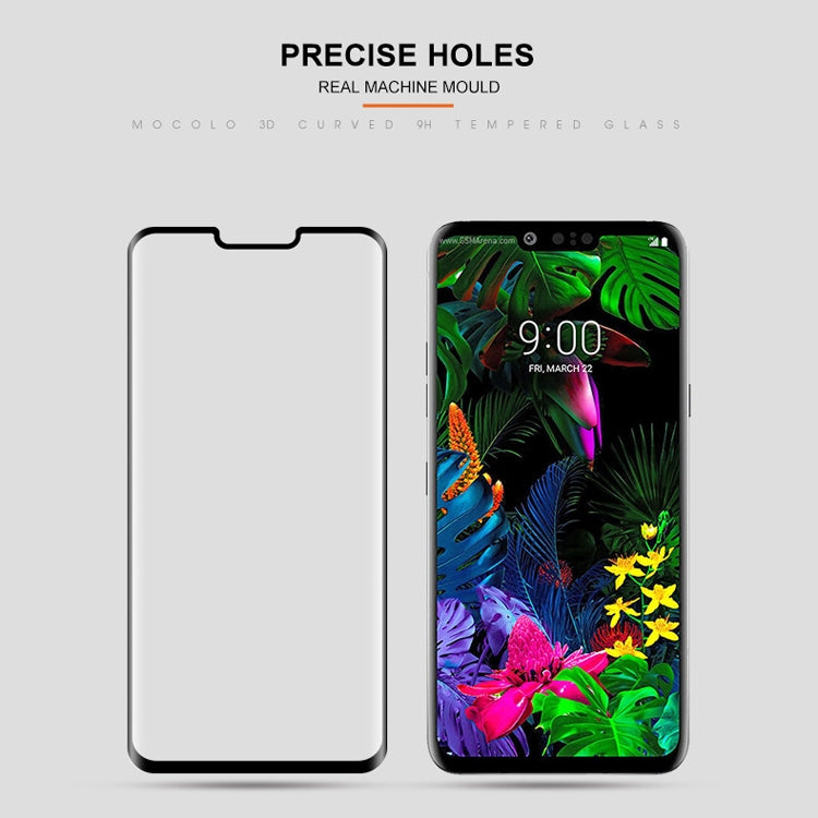 mocolo 0.33mm 9H 3D Round Edge Tempered Glass Film for LG G8 ThinQ (Black)