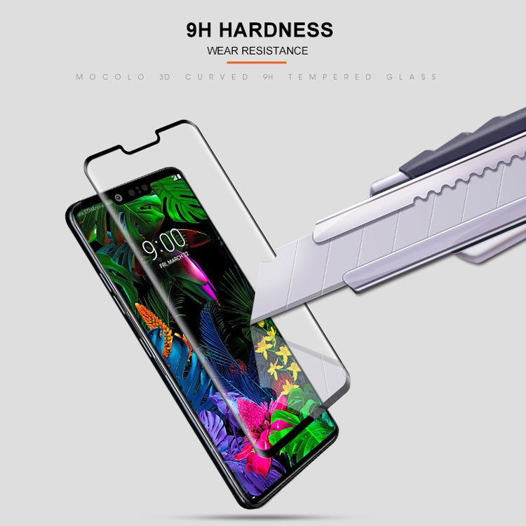 mocolo 0.33mm 9H 3D Round Edge Tempered Glass Film for LG G8 ThinQ (Black)