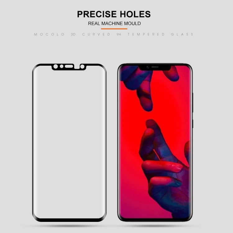 mocolo Full Glue 0.33mm 9H 3D Round Edge Tempered Glass Film for Huawei Mate 20 Pro(Black)
