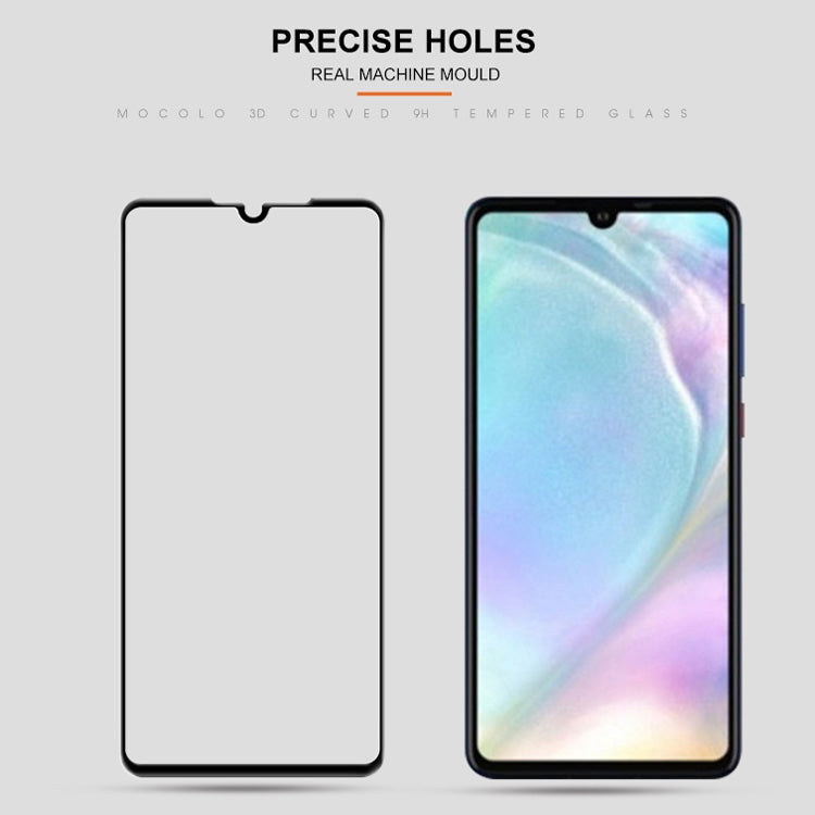 mocolo 0.33mm 9H 3D Round Edge Tempered Glass Film for Huawei P30(Black)
