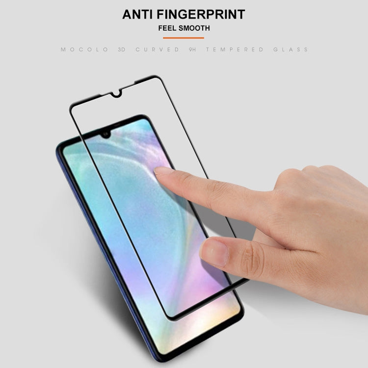 mocolo 0.33mm 9H 3D Round Edge Tempered Glass Film for Huawei P30(Black)