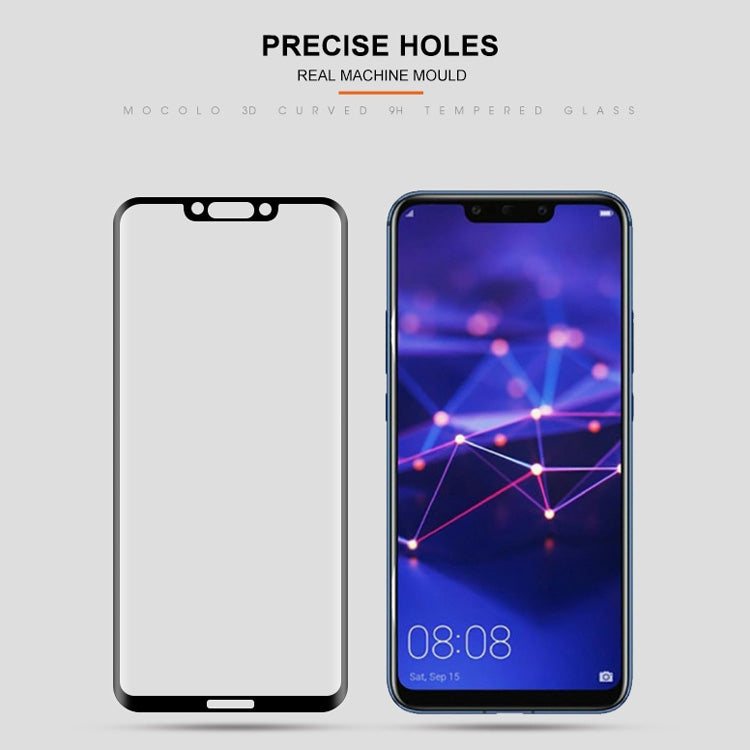 mocolo Full Glue 0.33mm 9H 3D Round Edge Tempered Glass Film for Huawei Mate 20 Lite(Black)