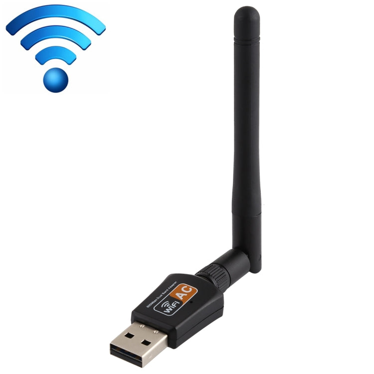 LV-UAC08 USB 2.0 600Mbps 2.4GHz + 5Hz AC Dual Band USB WIFI Adapter