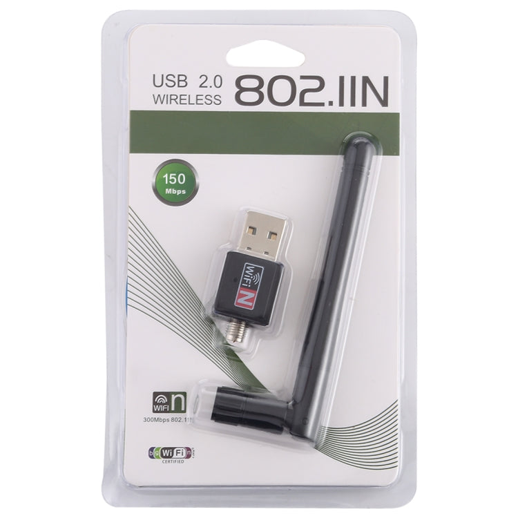 LV-UW02RK-2DB USB 2.0 150Mbps 2.4GHz WiFi Wireless Adapter + Antenna