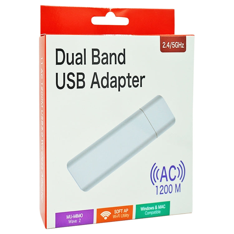 AC1200M 1200Mbps 2.4G/5G USB 3.0 WiFi Adapter External Network Card