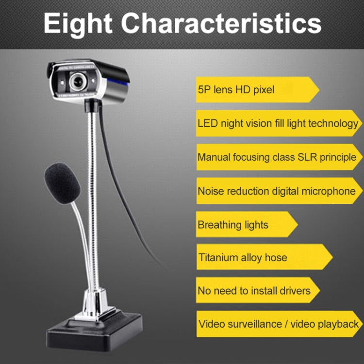 ASHU F11 HD Computer USB WebCam with Microphone & Bi-colour Light