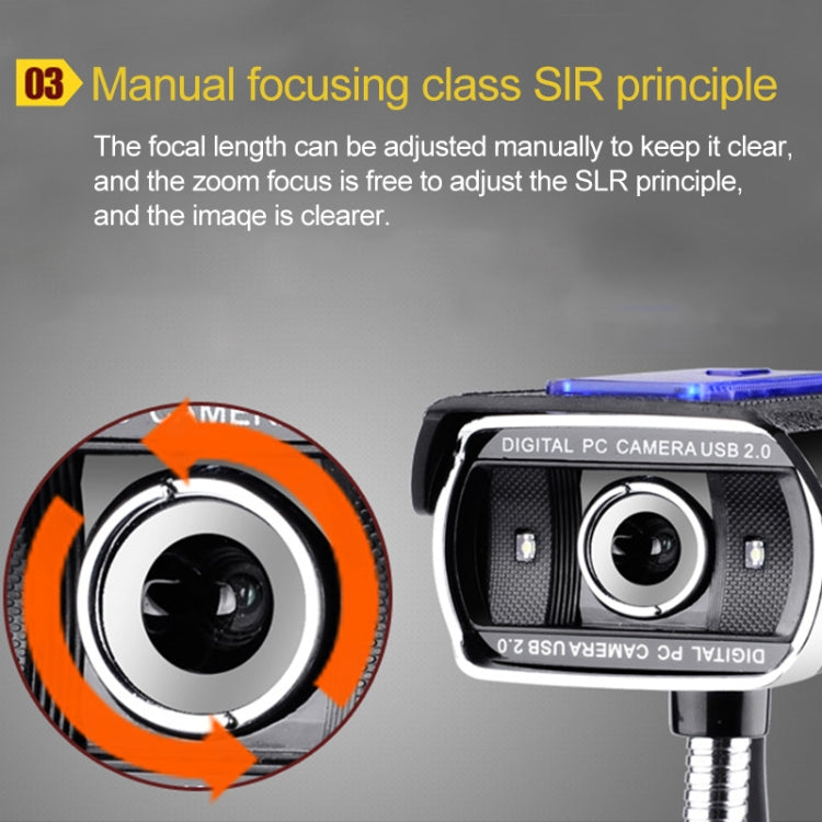 ASHU F11 HD Computer USB WebCam with Microphone & Bi-colour Light