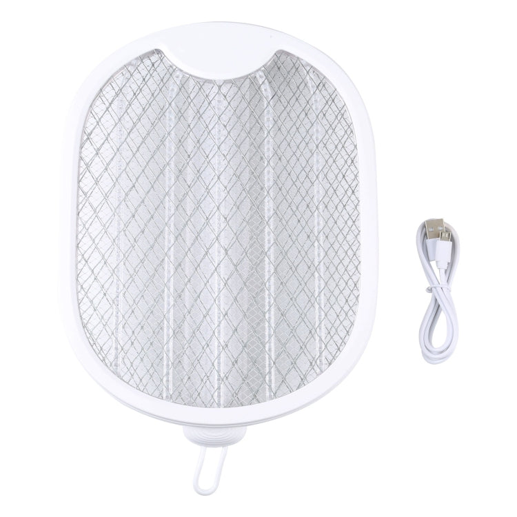 Multifunctional Rotating Folding Electric Mosquito Swatter (White)