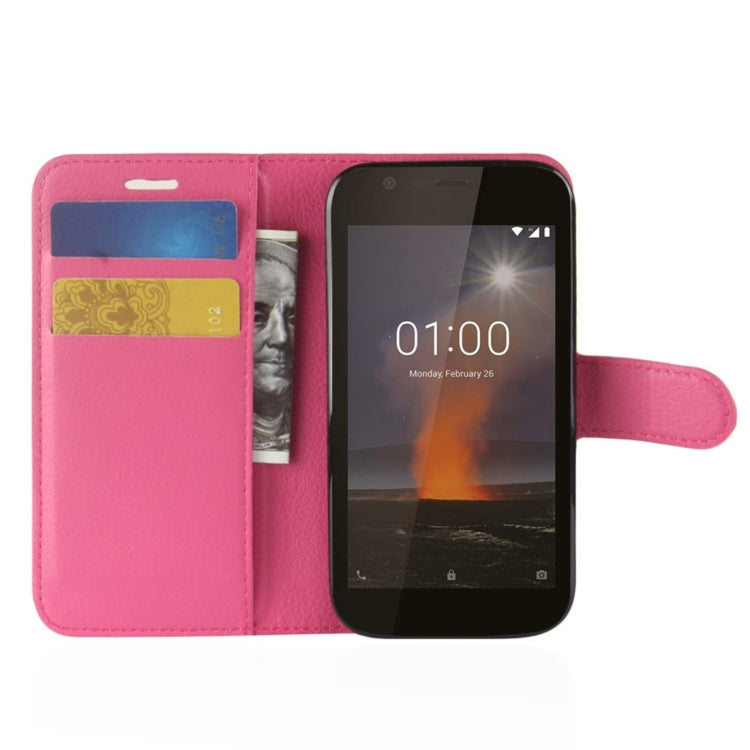For Nokia 1 Litchi Texture Horizontal Flip Leather Case with Wallet & Holder & Card Slots
