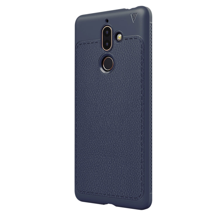 Lenuo Leshen Series for Nokia 7 Plus TPU Litchi Texture Dropproof Protective Back Cover Case