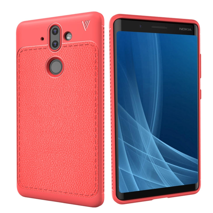 Lenuo Leshen Series for Nokia 8 Sirocco TPU Litchi Texture Dropproof Protective Back Cover Case