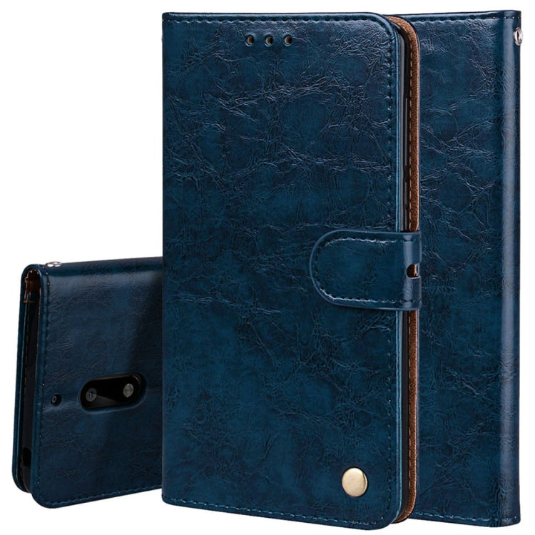 For Nokia 6 Business Style Oil Wax Texture Horizontal Flip Leather Case with Holder & Card Slots & Wallet