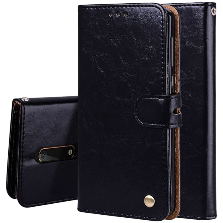 For Nokia 6 (2018) Business Style Oil Wax Texture Horizontal Flip Leather Case with Holder & Card Slots & Wallet