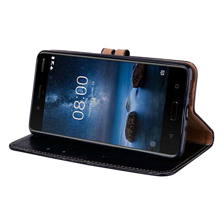 For Nokia 8 Business Style Oil Wax Texture Horizontal Flip Leather Case with Holder & Card Slots & Wallet