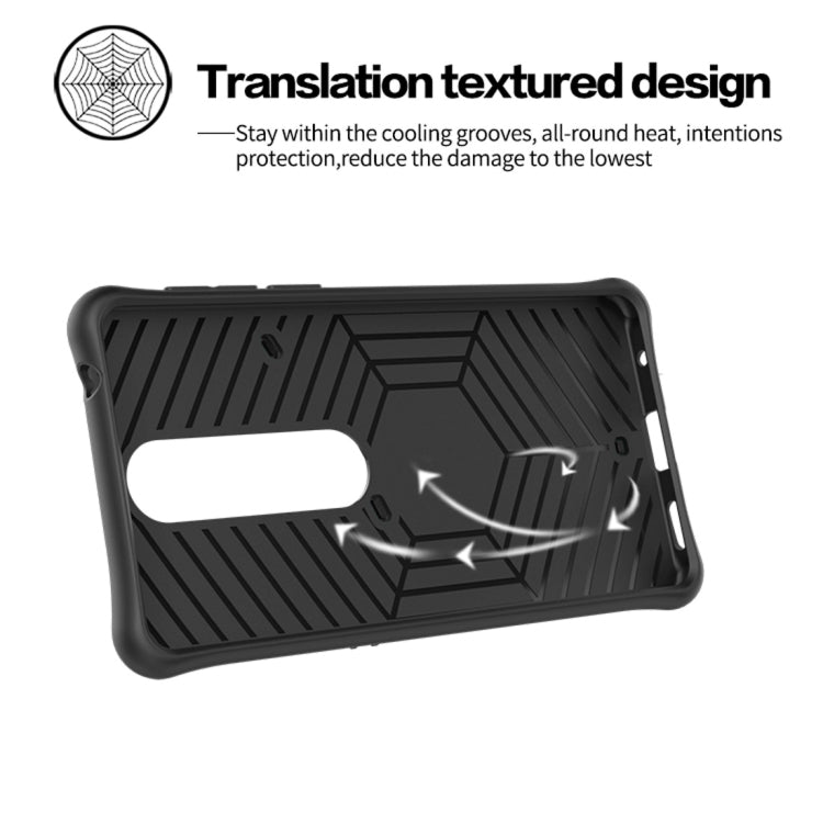 For Nokia 6 (2018) PC + TPU Dropproof Sniper Hybrid Protective Back Case with 360 Degree Rotation Holder