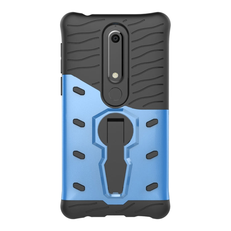 For Nokia 6 (2018) PC + TPU Dropproof Sniper Hybrid Protective Back Case with 360 Degree Rotation Holder