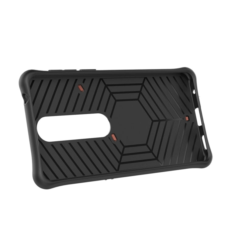 For Nokia 6 (2018) PC + TPU Dropproof Sniper Hybrid Protective Back Case with 360 Degree Rotation Holder