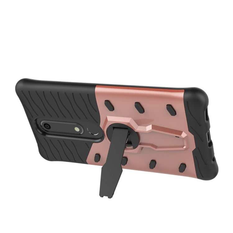 For Nokia 6 (2018) PC + TPU Dropproof Sniper Hybrid Protective Back Case with 360 Degree Rotation Holder