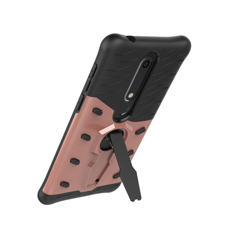 For Nokia 6 (2018) PC + TPU Dropproof Sniper Hybrid Protective Back Case with 360 Degree Rotation Holder