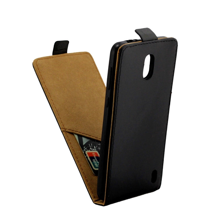 Business Style Vertical Flip TPU Leather Case for Nokia 2 , with Card Slot (Black)