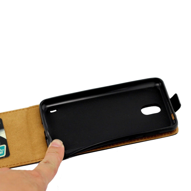 Business Style Vertical Flip TPU Leather Case for Nokia 2 , with Card Slot (Black)