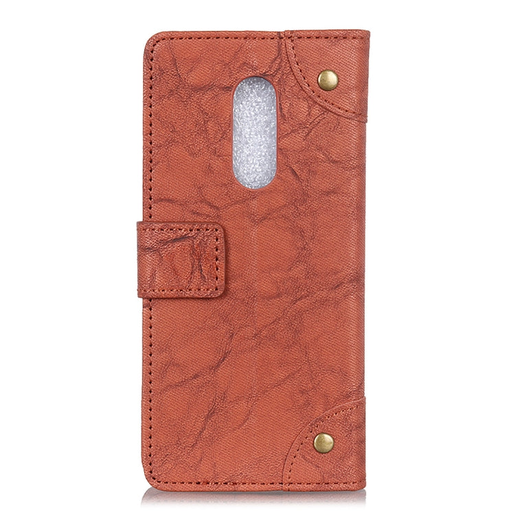 Copper Buckle Retro Crazy Horse Texture Horizontal Flip Leather Case for Nokia 7.1