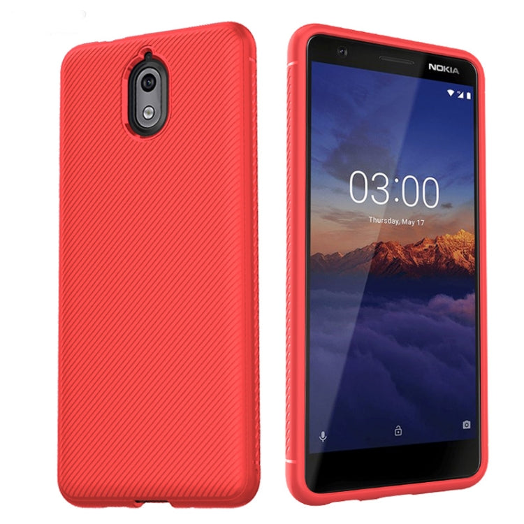 lenuo Leshen Series Stripe Texture TPU Case for Nokia 3.1 (Red)