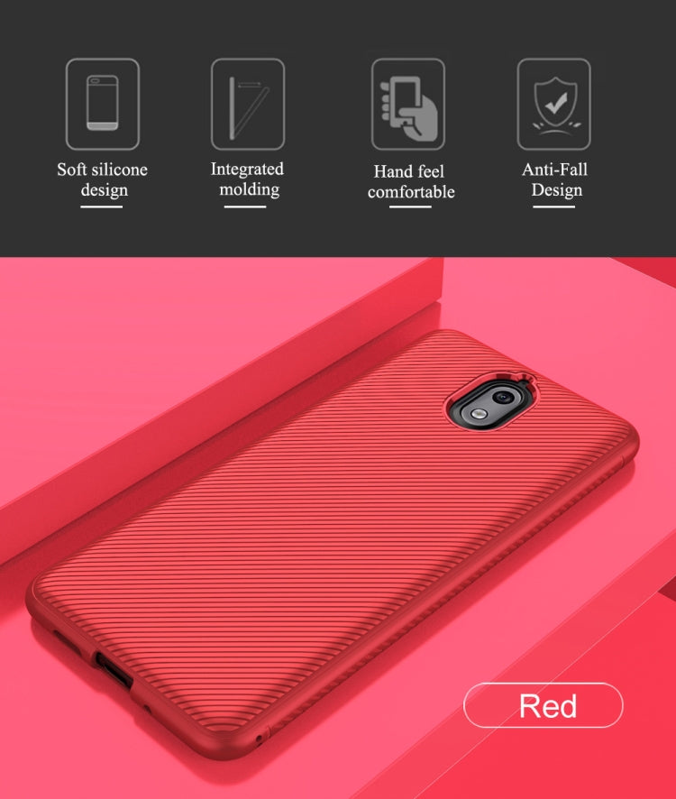 lenuo Leshen Series Stripe Texture TPU Case for Nokia 3.1 (Red)