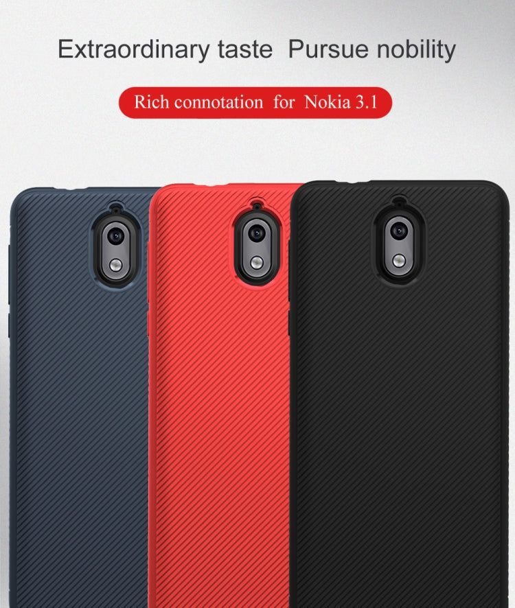 lenuo Leshen Series Stripe Texture TPU Case for Nokia 3.1 (Red)