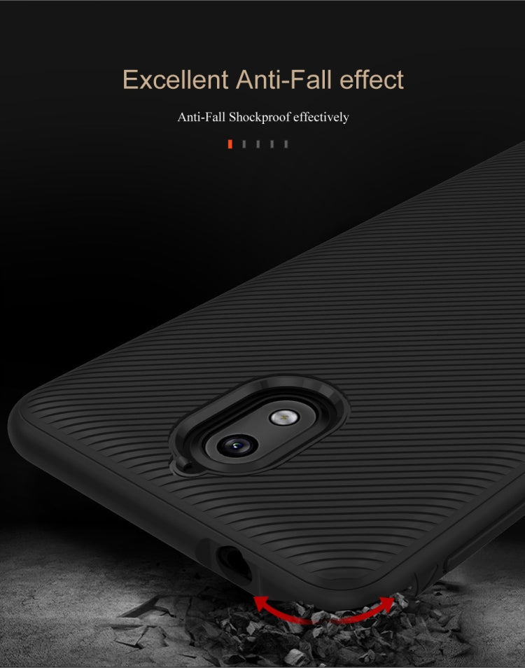 lenuo Leshen Series Stripe Texture TPU Case for Nokia 3.1 (Red)