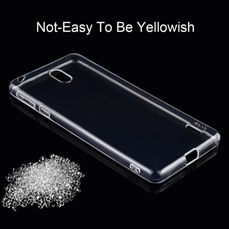 50 PCS 0.75mm Ultrathin Transparent TPU Soft Protective Case for Nokia 1 Plus