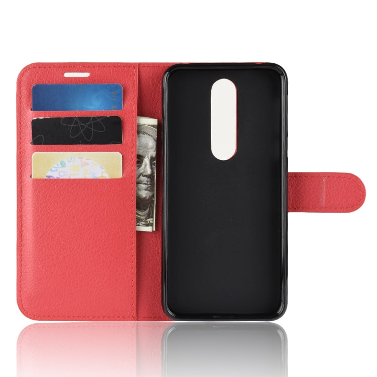 Litchi Texture Horizontal Flip Leather Case for Nokia 7.1, with Wallet & Holder & Card Slots