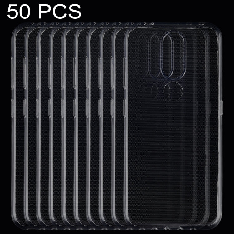 50 PCS 0.75mm Ultrathin Transparent TPU Soft Protective Case for Nokia 4.2