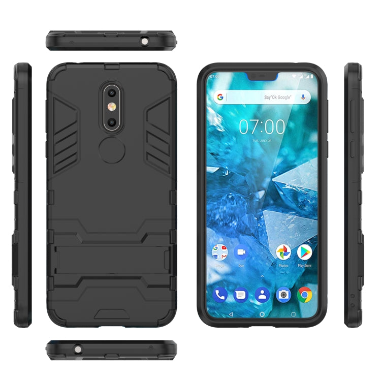 Shockproof PC + TPU Case for Nokia 7.1, with Holder