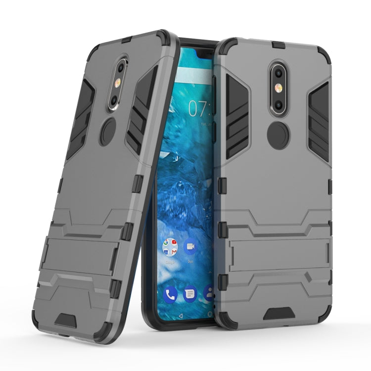 Shockproof PC + TPU Case for Nokia 7.1, with Holder