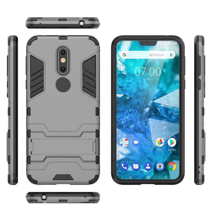 Shockproof PC + TPU Case for Nokia 7.1, with Holder