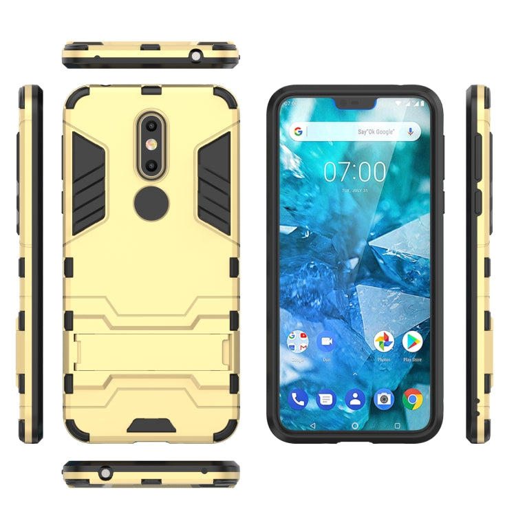 Shockproof PC + TPU Case for Nokia 7.1, with Holder