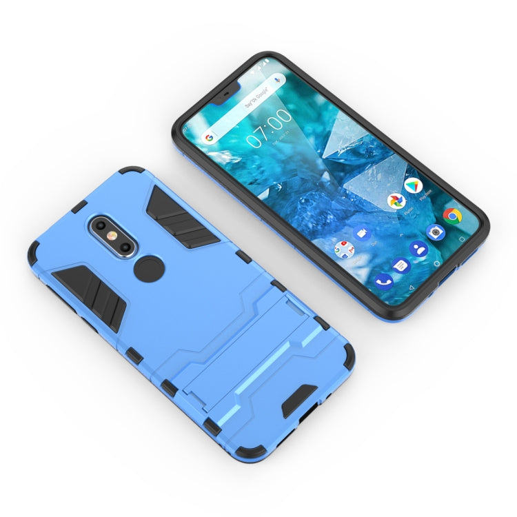 Shockproof PC + TPU Case for Nokia 7.1, with Holder
